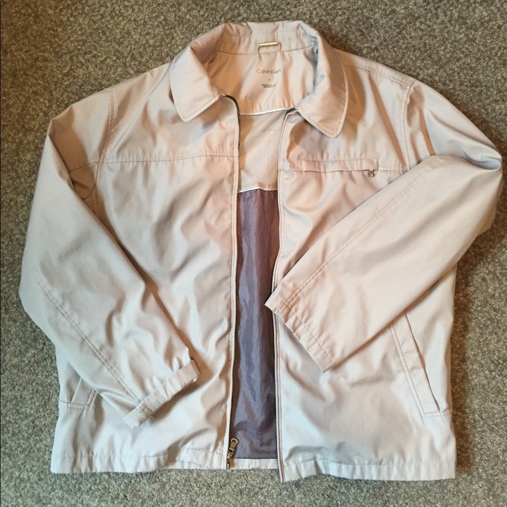 Tan Calvin Klein wind breaker